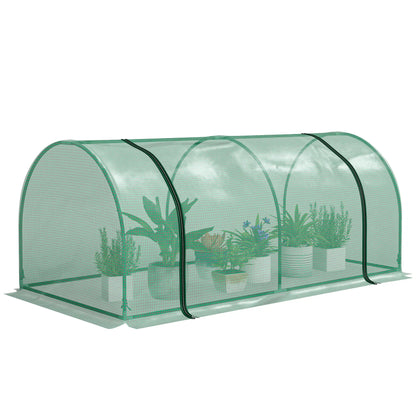 Mini Greenhouse With Zippered Doors, 79" x 39" x 32", Green Mini Greenhouses Dark Green at Gallery Canada