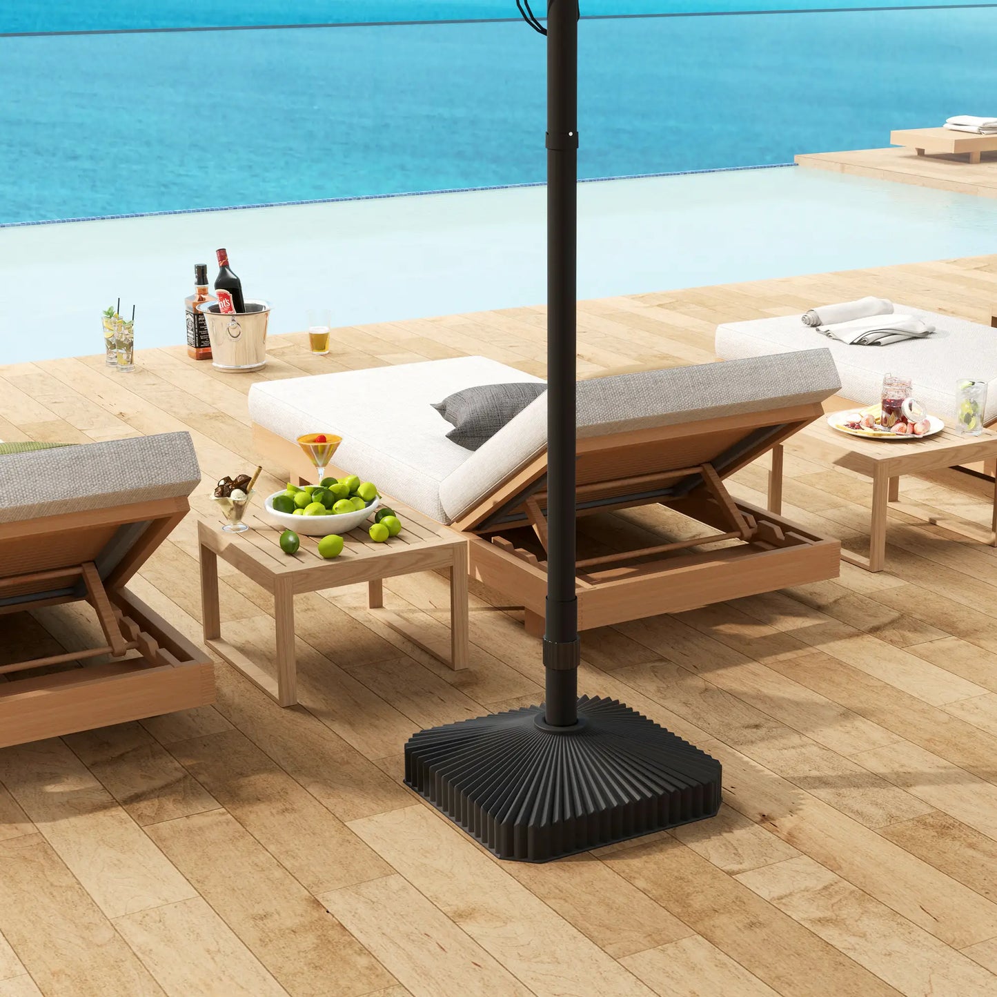 Heavy Duty Outdoor Umbrella Base Stand, 17.7" L x 17.7" W x 11.8" H, Black Umbrella Bases at Gallery Canada