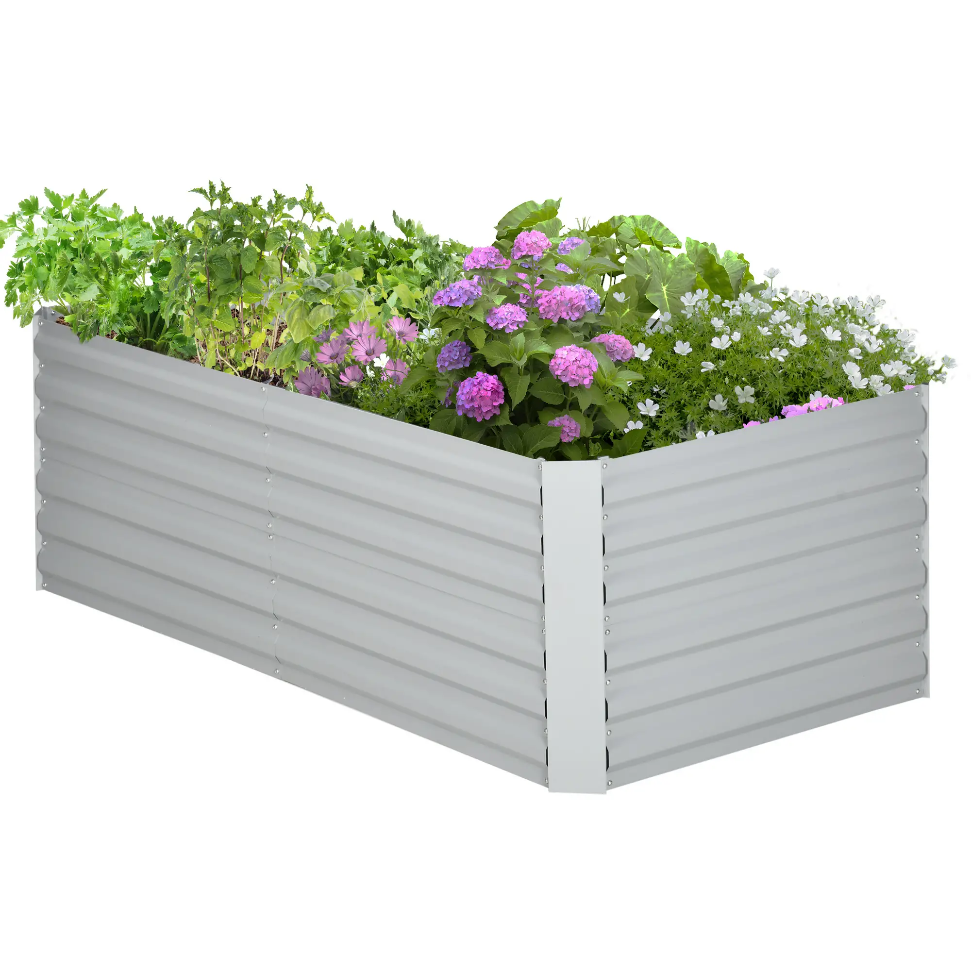 Galvanized Raised Garden Bed, Steel Outdoor Planter, 71
