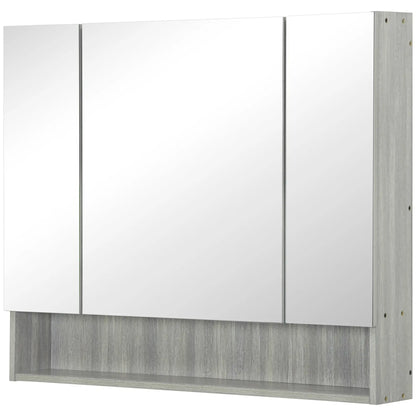 Wall Mounted Bathroom Medicine Cabinet, Adjustable Shelves, Grey Mirror Medicine Cabinets Grey at Gallery Canada
