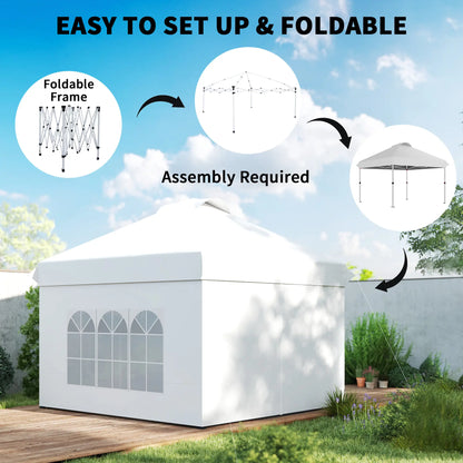 10' x 10' Pop Up Canopy Tent, Instant Sun Shelter, White Pop Up Canopies at Gallery Canada