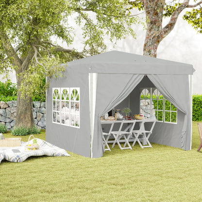10' x 10' Pop-Up Canopy Tent, Sidewalls, Adjustable Height, Light Grey Pop Up Canopies at Gallery Canada