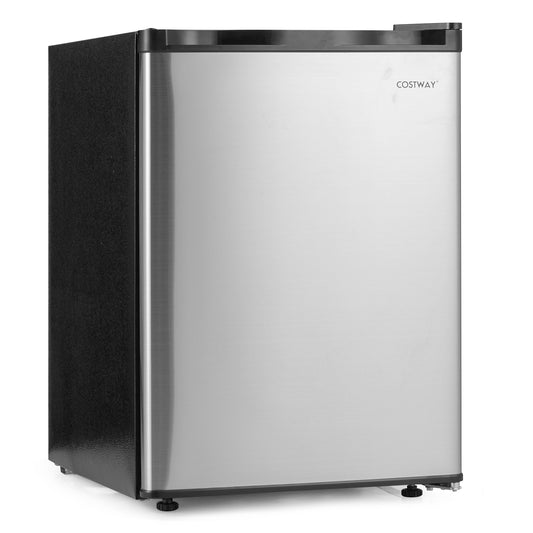 2.1 Cu.Ft Small Refrigerator, Reversible Single Door, Silver Refrigerators Silver at Gallery Canada