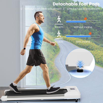 2.25 HP Walking Pad with LED Display and Remote Control, White Treadmills at Gallery Canada