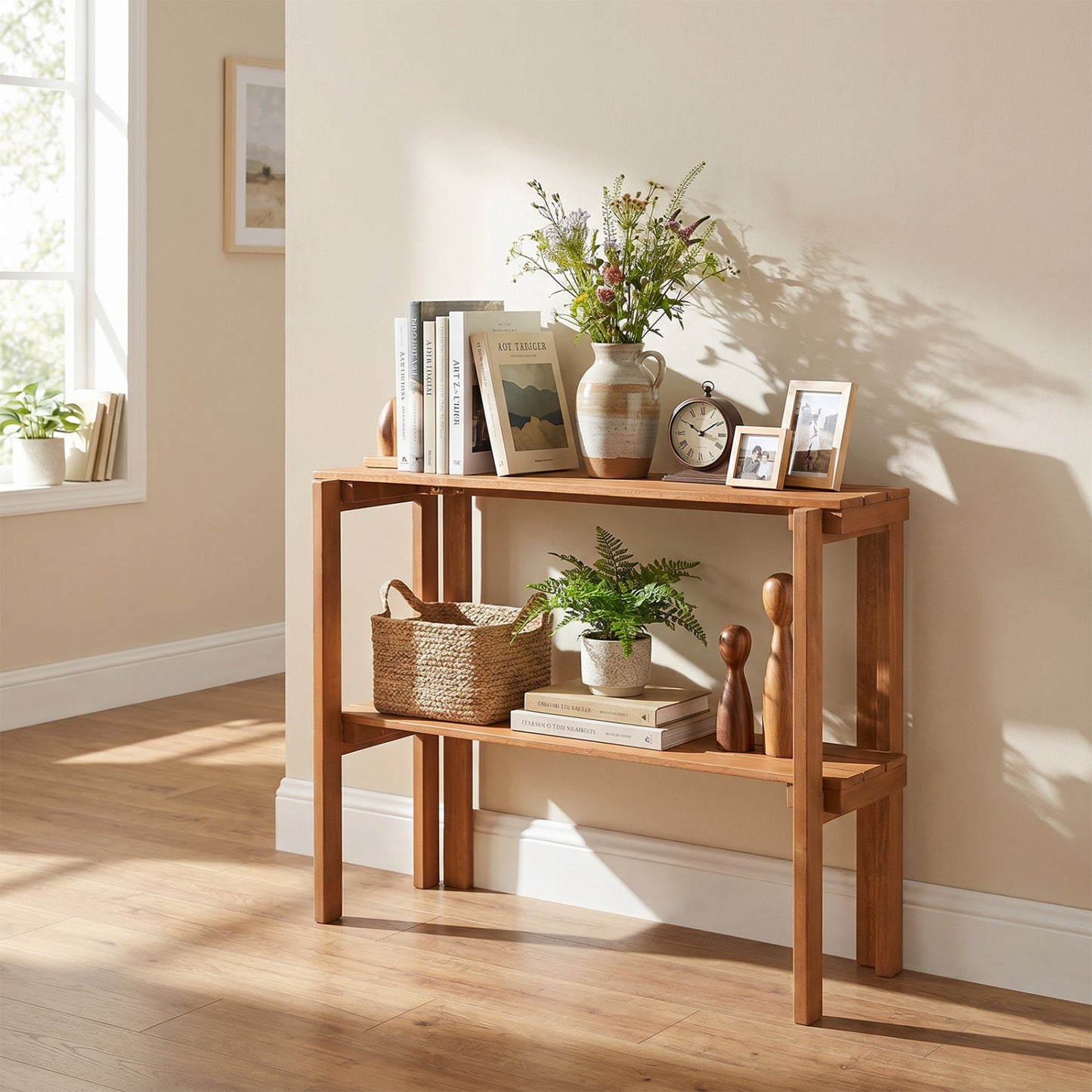 2/3-Tier Folding Wooden Storage Shelves for Entryway and Garden-2-Tier Plant Stands at Gallery Canada