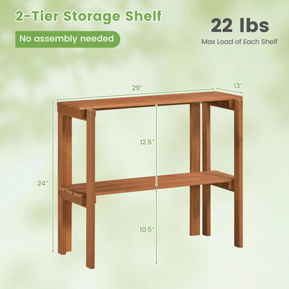 2/3-Tier Folding Wooden Storage Shelves for Entryway and Garden-2-Tier Plant Stands at Gallery Canada