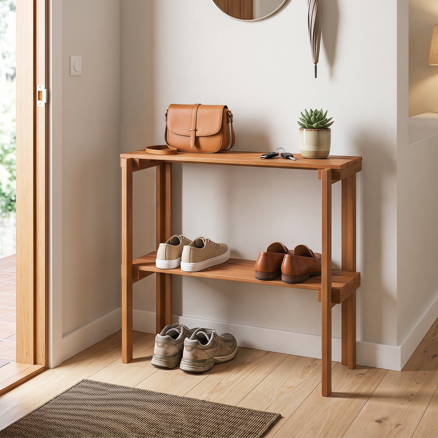 2/3-Tier Folding Wooden Storage Shelves for Entryway and Garden-2-Tier Plant Stands at Gallery Canada