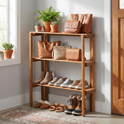 2/3-Tier Folding Wooden Storage Shelves for Entryway and Garden-3-Tier Plant Stands at Gallery Canada