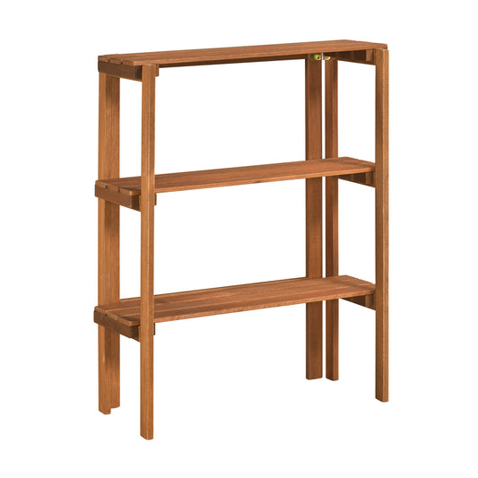 2/3-Tier Folding Wooden Storage Shelves for Entryway and Garden-3-Tier Plant Stands Natural at Gallery Canada