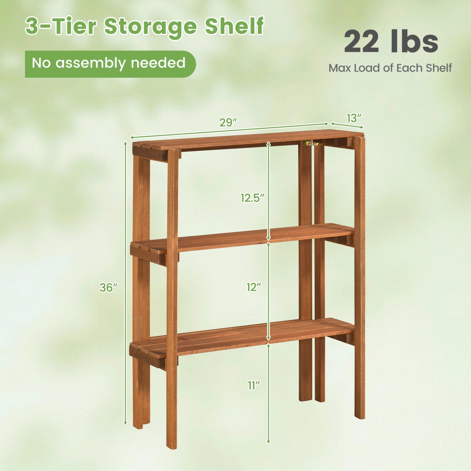 2/3-Tier Folding Wooden Storage Shelves for Entryway and Garden-3-Tier Plant Stands at Gallery Canada