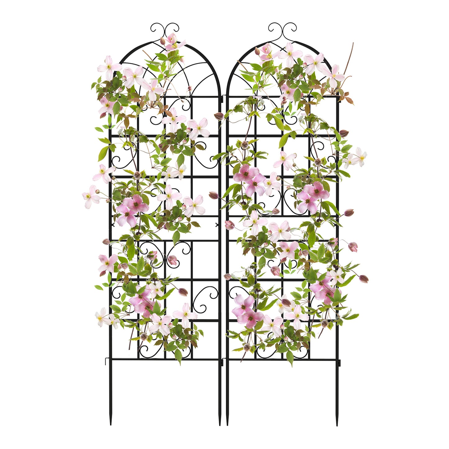 71 x 20 Inch Metal Garden Trellis, 2 Pack, Black Decorative Fencing & Flooring Black at Gallery Canada