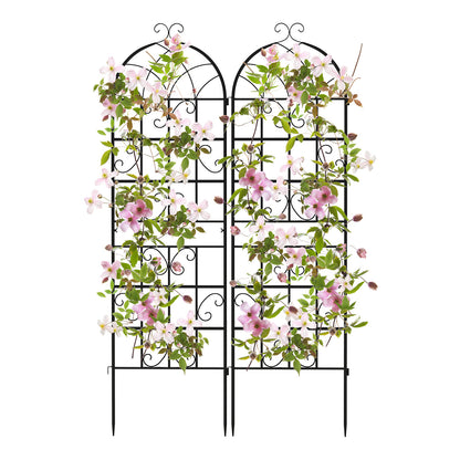 71 x 20 Inch Metal Garden Trellis, 2 Pack, Black Decorative Fencing & Flooring Black at Gallery Canada