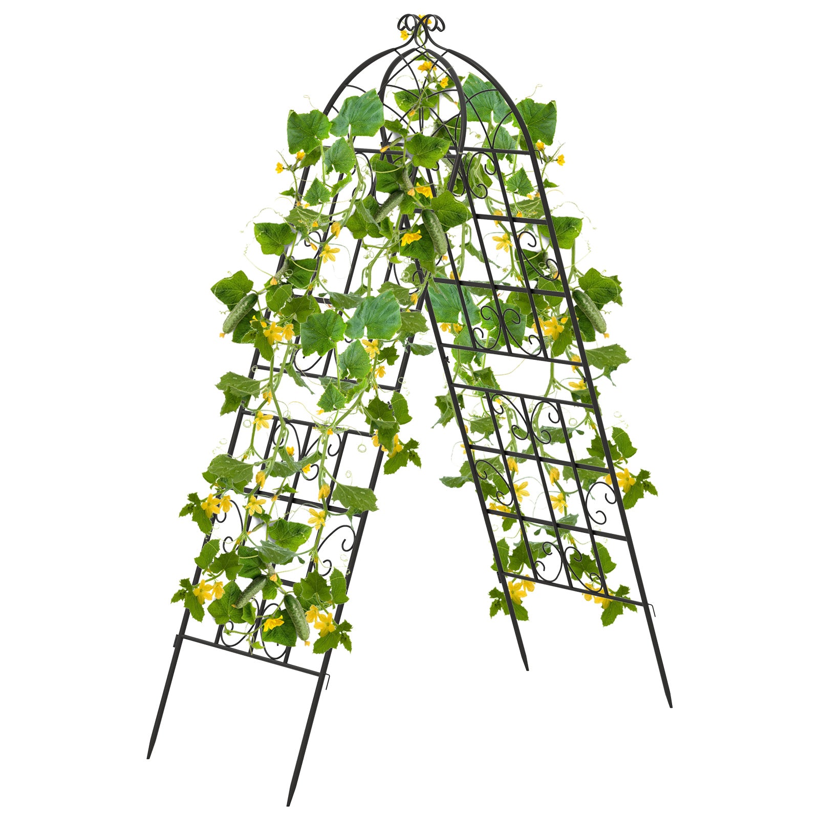 71 x 20 Inch Metal Garden Trellis, 2 Pack, Black Decorative Fencing & Flooring at Gallery Canada