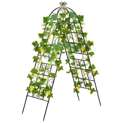 71 x 20 Inch Metal Garden Trellis, 2 Pack, Black Decorative Fencing & Flooring at Gallery Canada