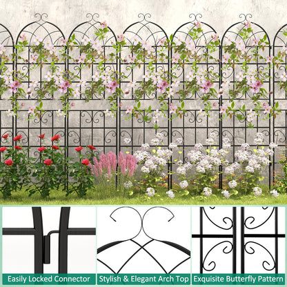 71 x 20 Inch Metal Garden Trellis, 2 Pack, Black Decorative Fencing & Flooring at Gallery Canada