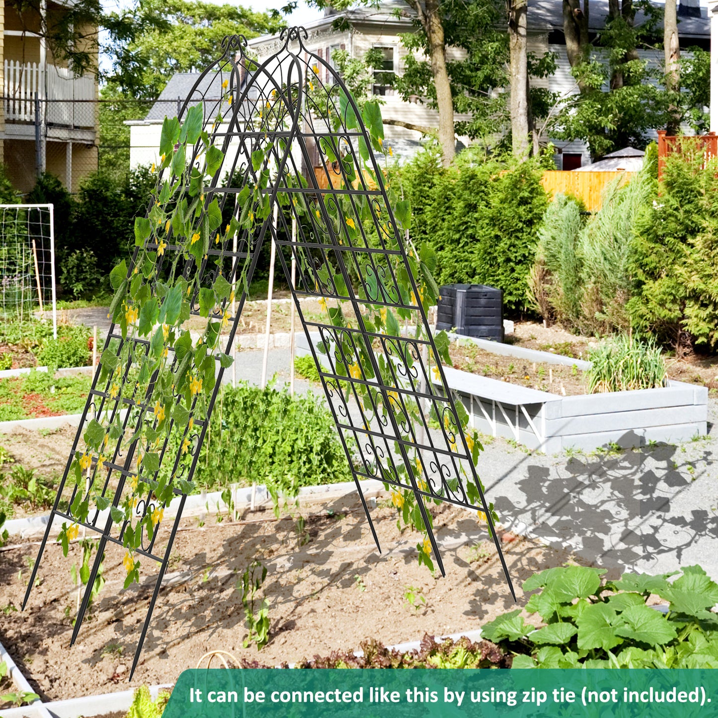 71 x 20 Inch Metal Garden Trellis, Set of 4, Black Decorative Fencing & Flooring at Gallery Canada