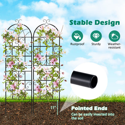71 x 20 Inch Metal Garden Trellis, Set of 4, Black Decorative Fencing & Flooring at Gallery Canada