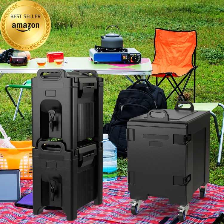 2.5 Gallon Insulated Beverage Server Dispenser, Black Water Dispensers at Gallery Canada