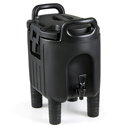 2.6 Gal Insulated Beverage Dispenser, With Handles And Two-Stage Faucet, Black Water Dispensers Black at Gallery Canada