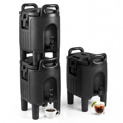 2.6 Gal Insulated Beverage Dispensers, Set of 3, Black Water Dispensers Black at Gallery Canada