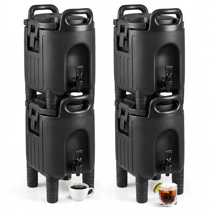 2.6 Gal Insulated Beverage Dispensers, Set of 4, Black Water Dispensers Black at Gallery Canada