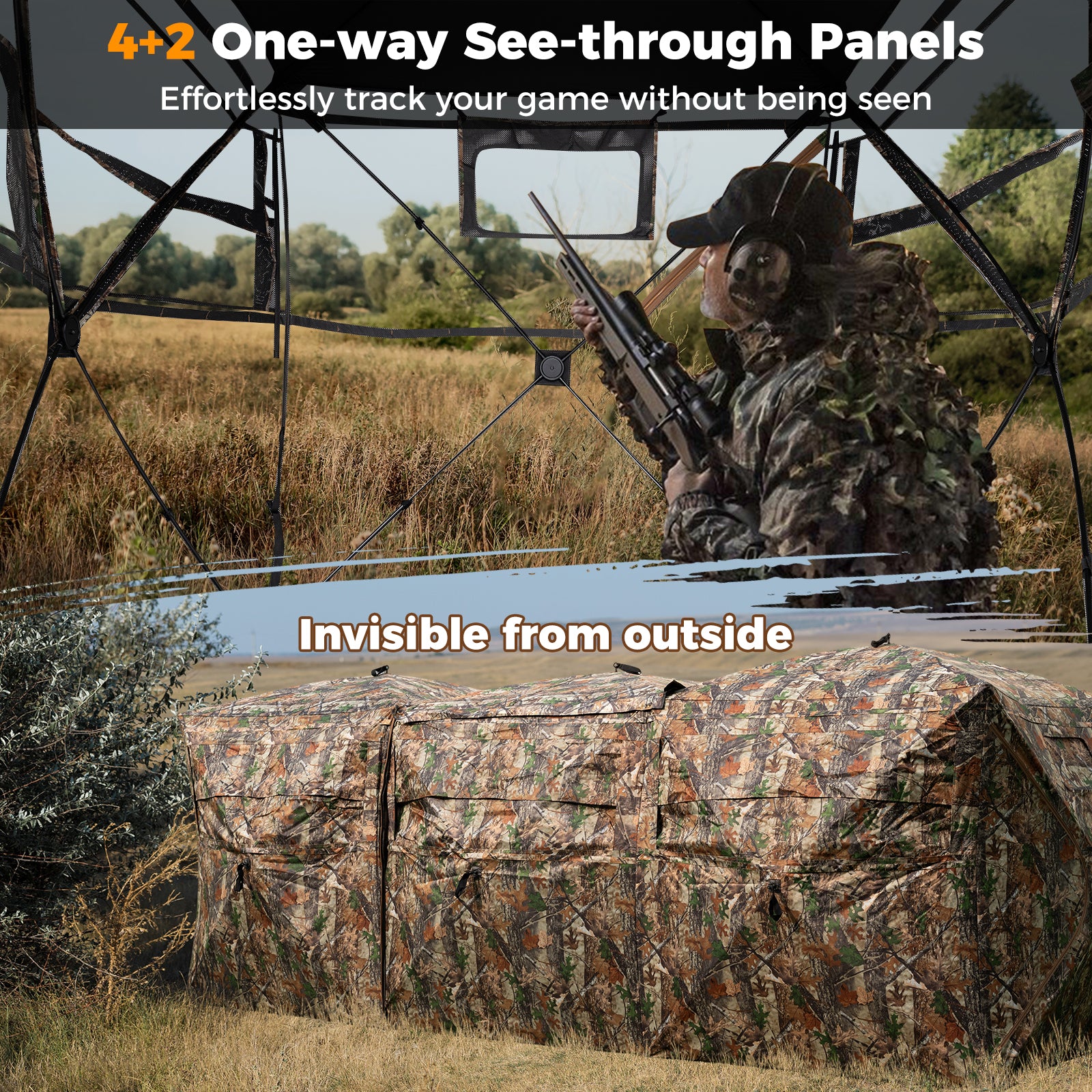 2-6 Person Side-by-Side Hunting Blinds Double One-way See-through Ground Blinds Tents at Gallery Canada