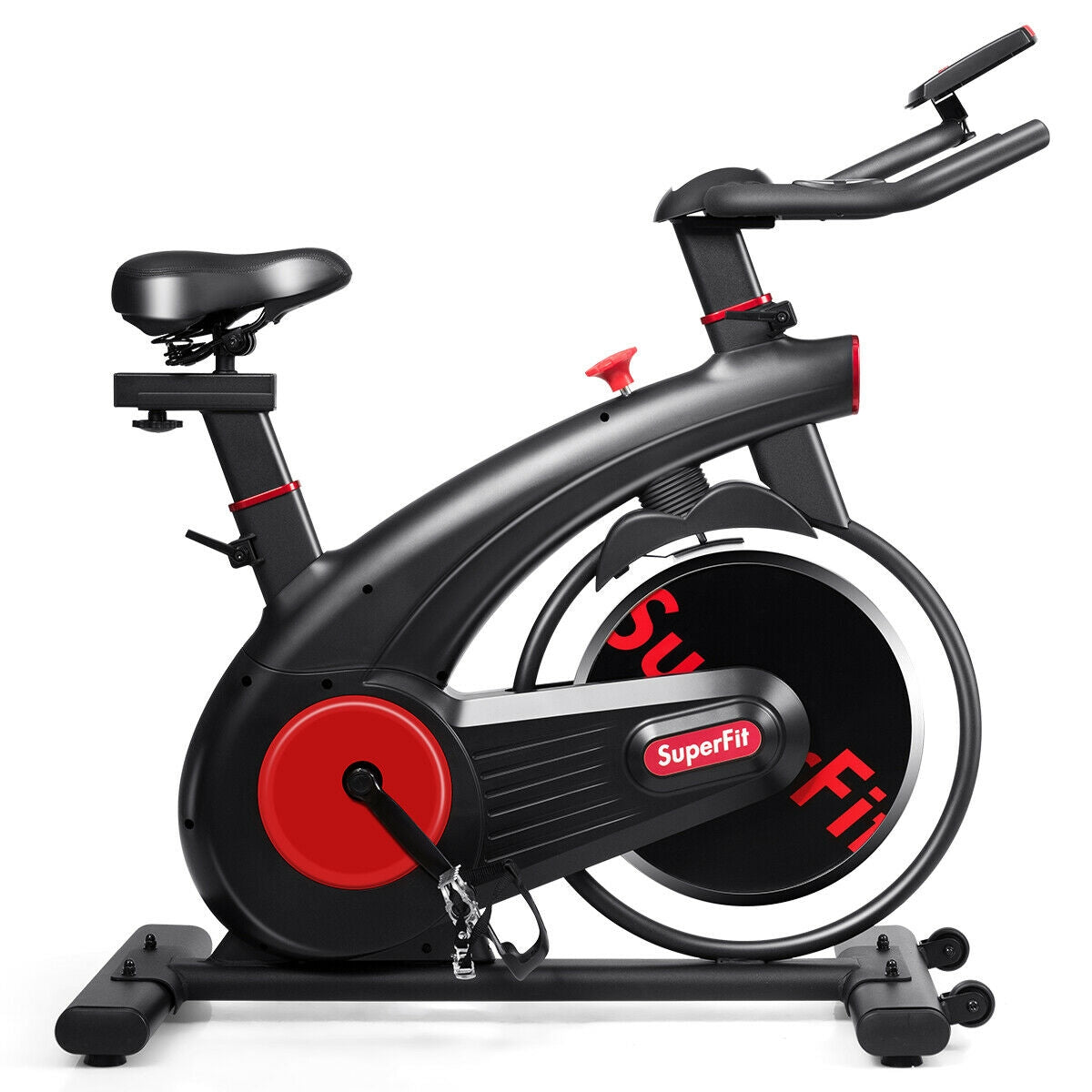 Stationary Exercise Bike Silent Belt with 20LBS Flywheel, Black Exercise Bikes at Gallery Canada