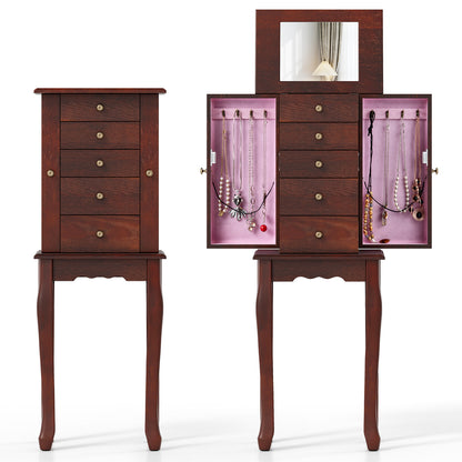 Armoire Storage Standing Jewelry Cabinet With Mirror, Brown Jewelry Armoires at Gallery Canada
