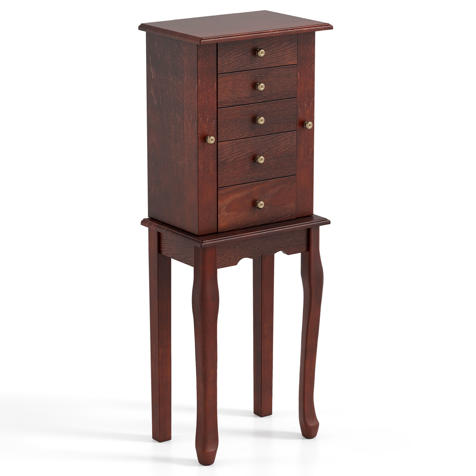 Armoire Storage Standing Jewelry Cabinet With Mirror, Brown Jewelry Armoires Brown at Gallery Canada