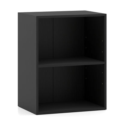 2-Cube Bookcase Floor Standing Open Bookshelf with 5-Position Adjustable Shelf, Black Bookcases Black at Gallery Canada
