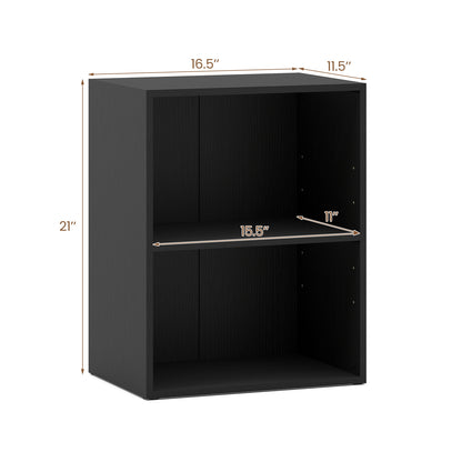 2-Cube Bookcase Floor Standing Open Bookshelf with 5-Position Adjustable Shelf, Black Bookcases at Gallery Canada