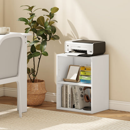 2-Cube Bookcase Floor Standing Open Bookshelf with 5-Position Adjustable Shelf, White Bookcases at Gallery Canada