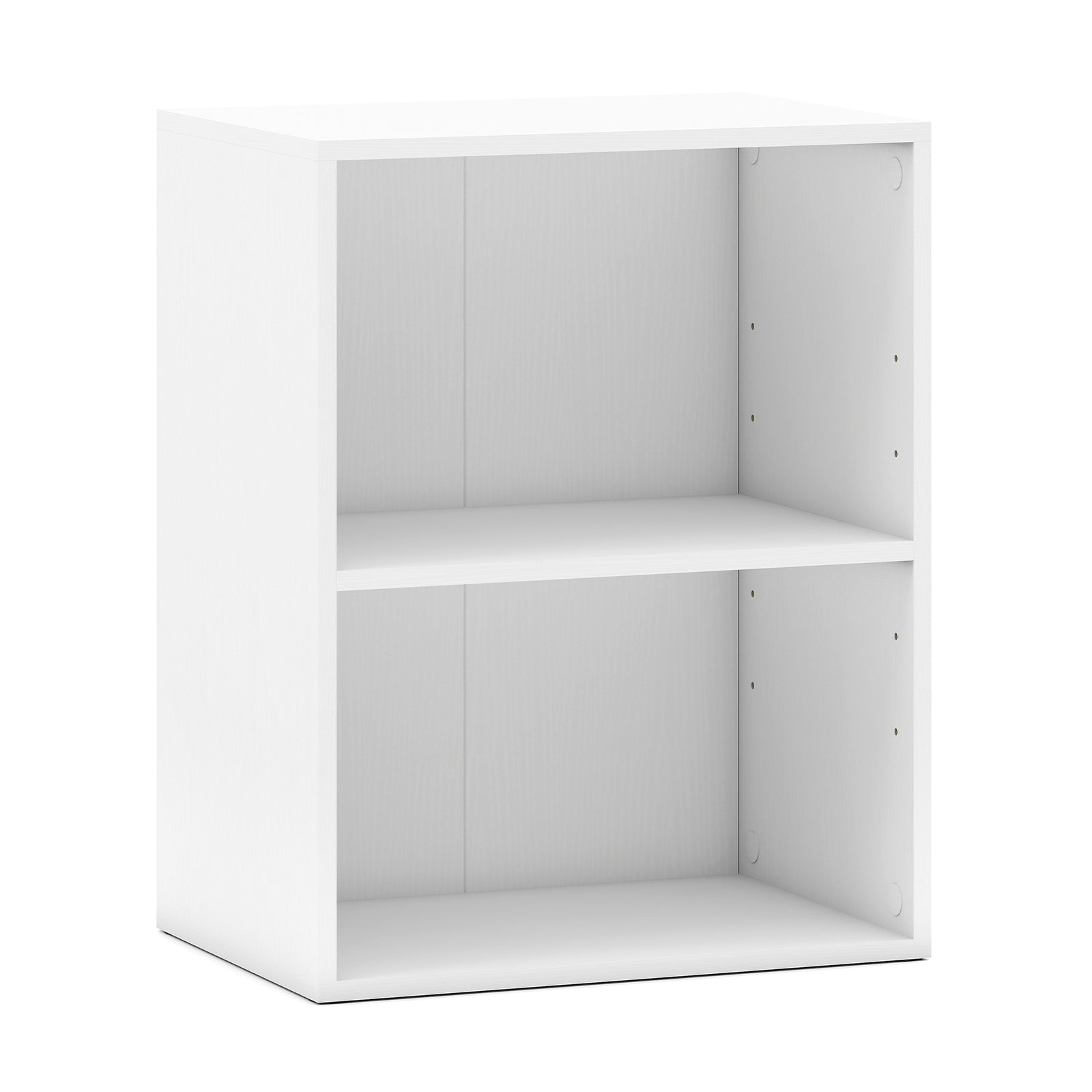 2-Cube Bookcase Floor Standing Open Bookshelf with 5-Position Adjustable Shelf, White
