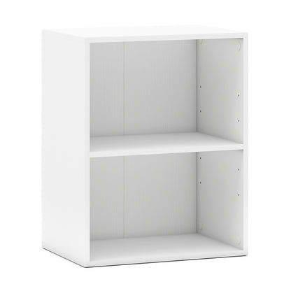 2-Cube Bookcase Floor Standing Open Bookshelf with 5-Position Adjustable Shelf, White Bookcases White at Gallery Canada