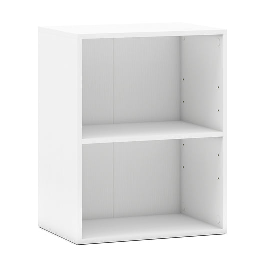 2-Cube Bookcase Floor Standing Open Bookshelf with 5-Position Adjustable Shelf, White Bookcases White at Gallery Canada
