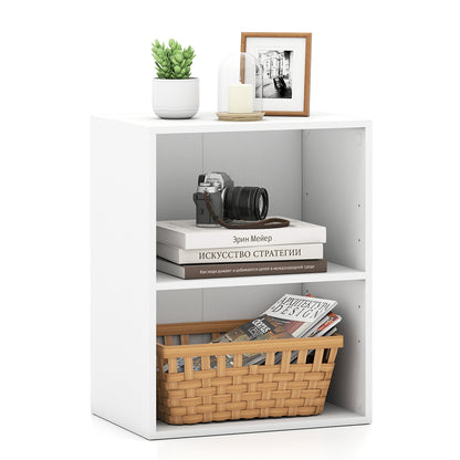 2-Cube Bookcase Floor Standing Open Bookshelf with 5-Position Adjustable Shelf, White Bookcases at Gallery Canada