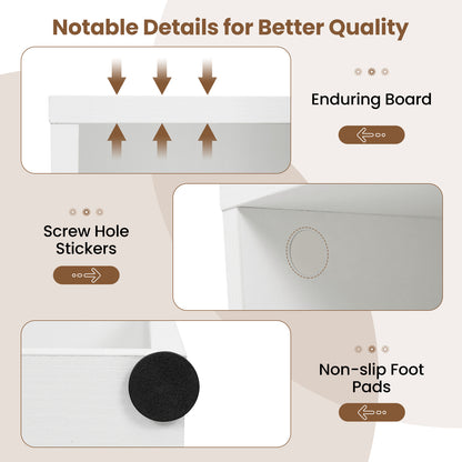 2-Cube Bookcase Floor Standing Open Bookshelf with 5-Position Adjustable Shelf, White Bookcases at Gallery Canada