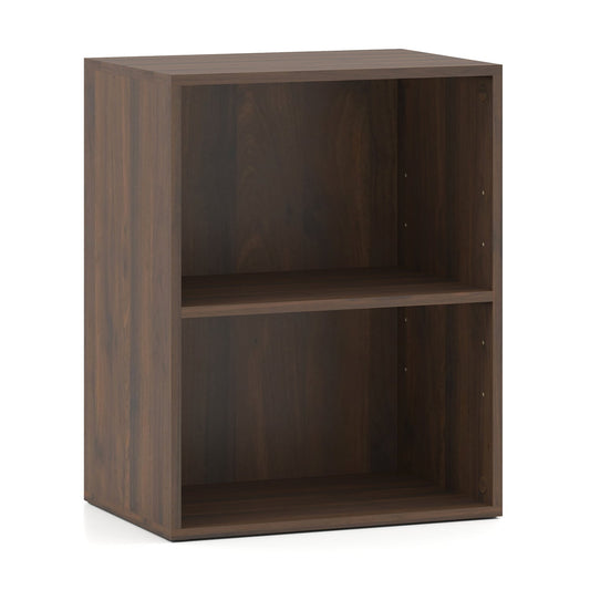 2-Cube Bookcase, 5-Position Adjustable Shelf, Dark Walnut Bookcases Dark Walnut at Gallery Canada