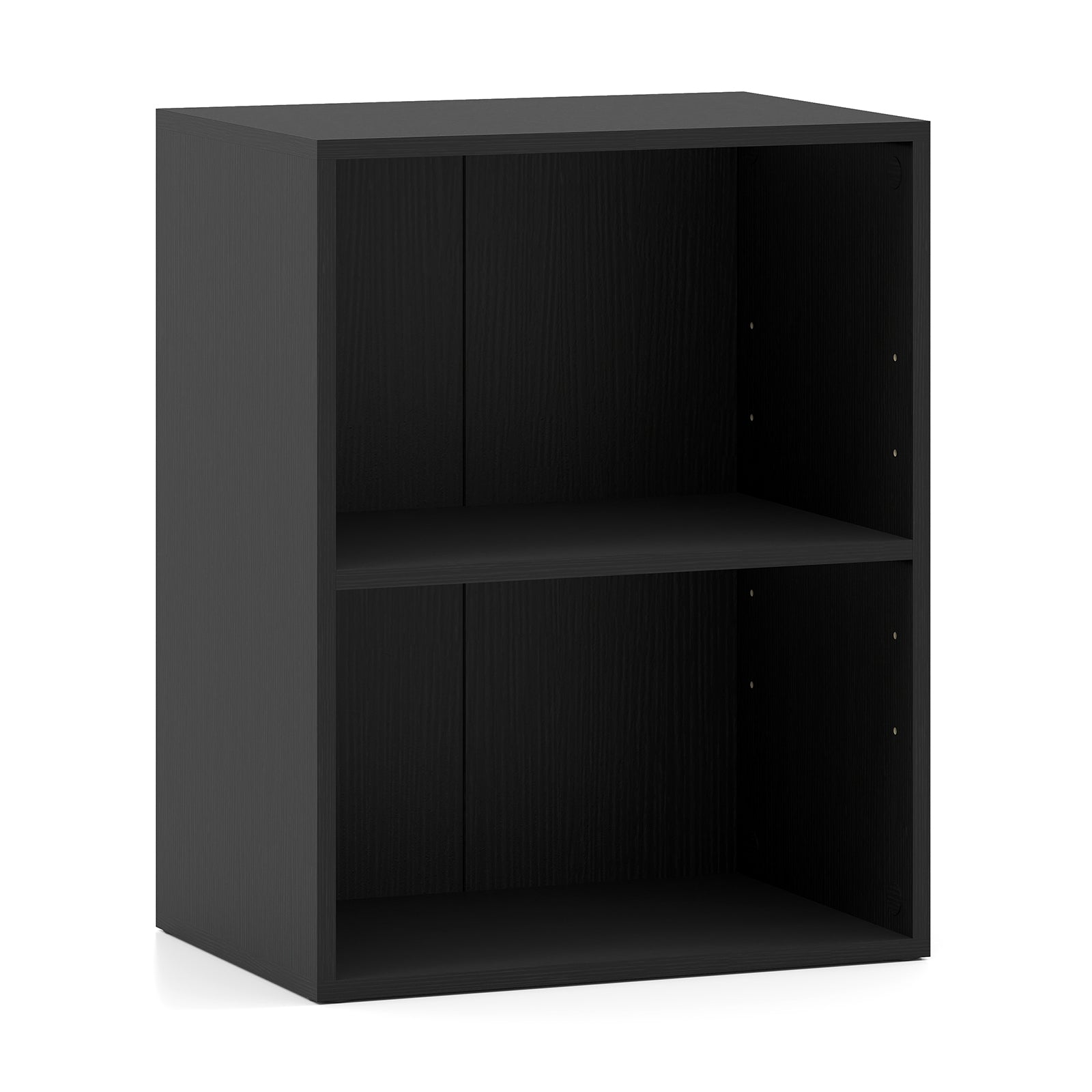 2-Cube Bookcase Set of 2 Floor Standing Open Bookshelf w/ 5-Position Adjustable Shelf, Black Bookcases at Gallery Canada