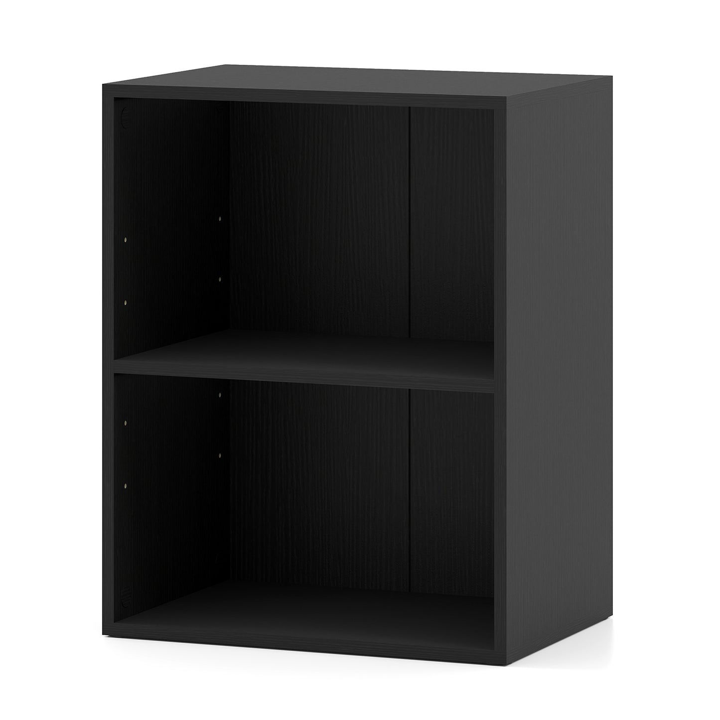 2-Cube Bookcase Set of 2 Floor Standing Open Bookshelf w/ 5-Position Adjustable Shelf, Black Bookcases at Gallery Canada