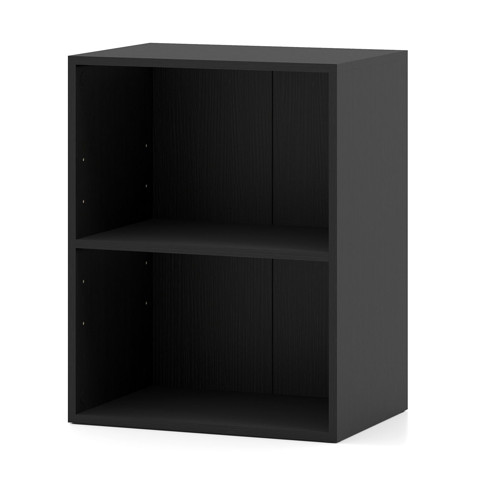 2-Cube Bookcase Set of 2 Floor Standing Open Bookshelf w/ 5-Position Adjustable Shelf, Black Bookcases at Gallery Canada