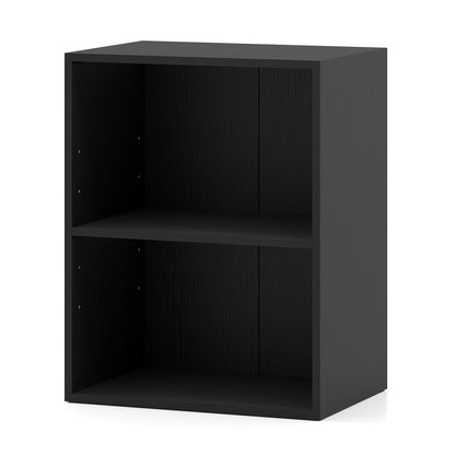 2-Cube Bookcase Set of 2 Floor Standing Open Bookshelf w/ 5-Position Adjustable Shelf, Black Bookcases at Gallery Canada