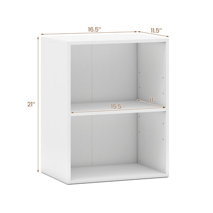 2-Cube Bookcase Set of 2 Floor Standing Open Bookshelf w/ 5-Position Adjustable Shelf, White Bookcases at Gallery Canada