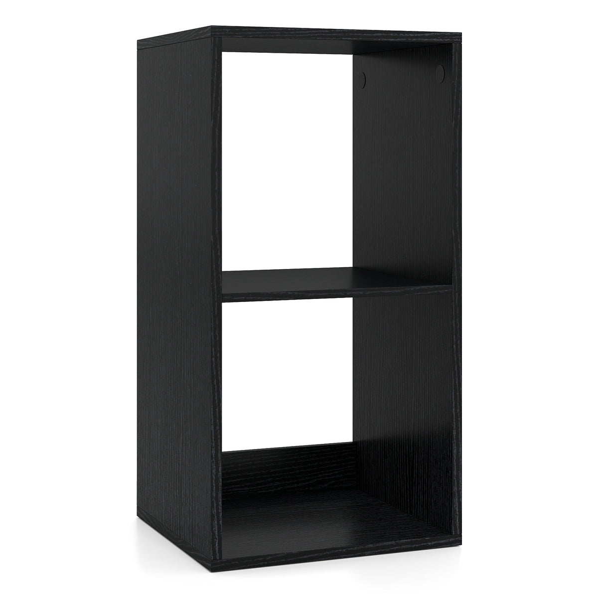 2 Cube Bookshelf With Back Guardrail, Black Bookcases at Gallery Canada