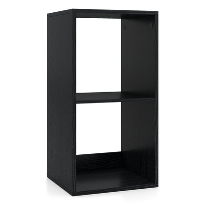 2 Cube Bookshelf With Back Guardrail, Black Bookcases at Gallery Canada