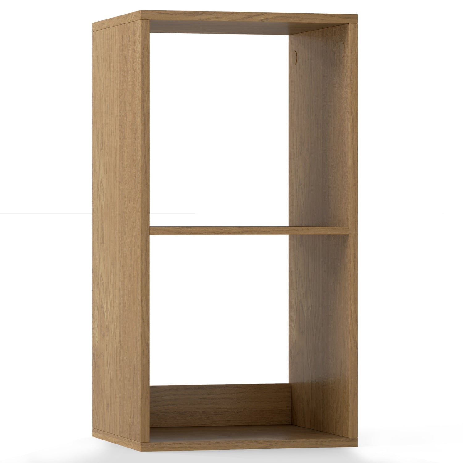 2 Cube Bookshelf with Back Guardrail for Living Room Bedroom, Natural Bookcases at Gallery Canada