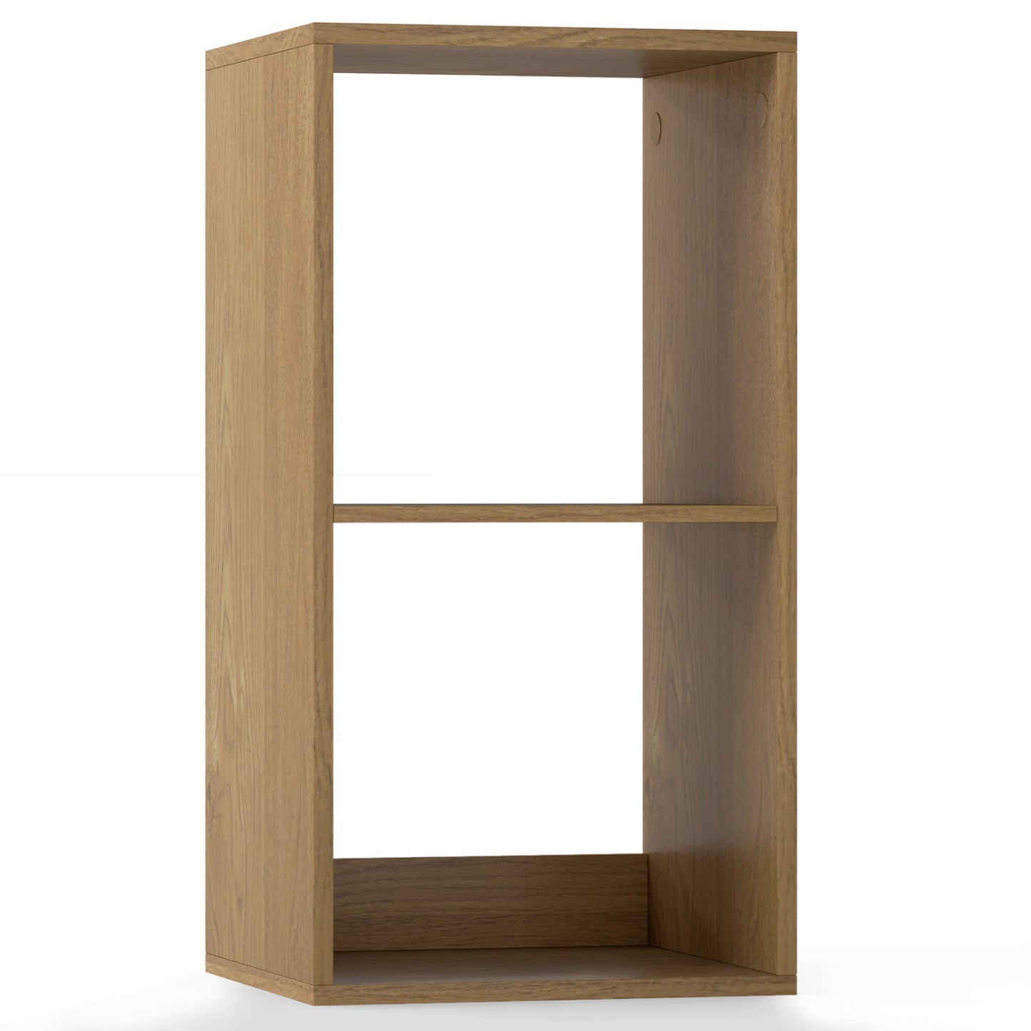 2 Cube Bookshelf with Back Guardrail for Living Room Bedroom, Natural Bookcases at Gallery Canada