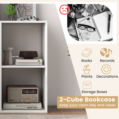 2 Cube Bookshelf, Living Room Bedroom, White Bookcases at Gallery Canada