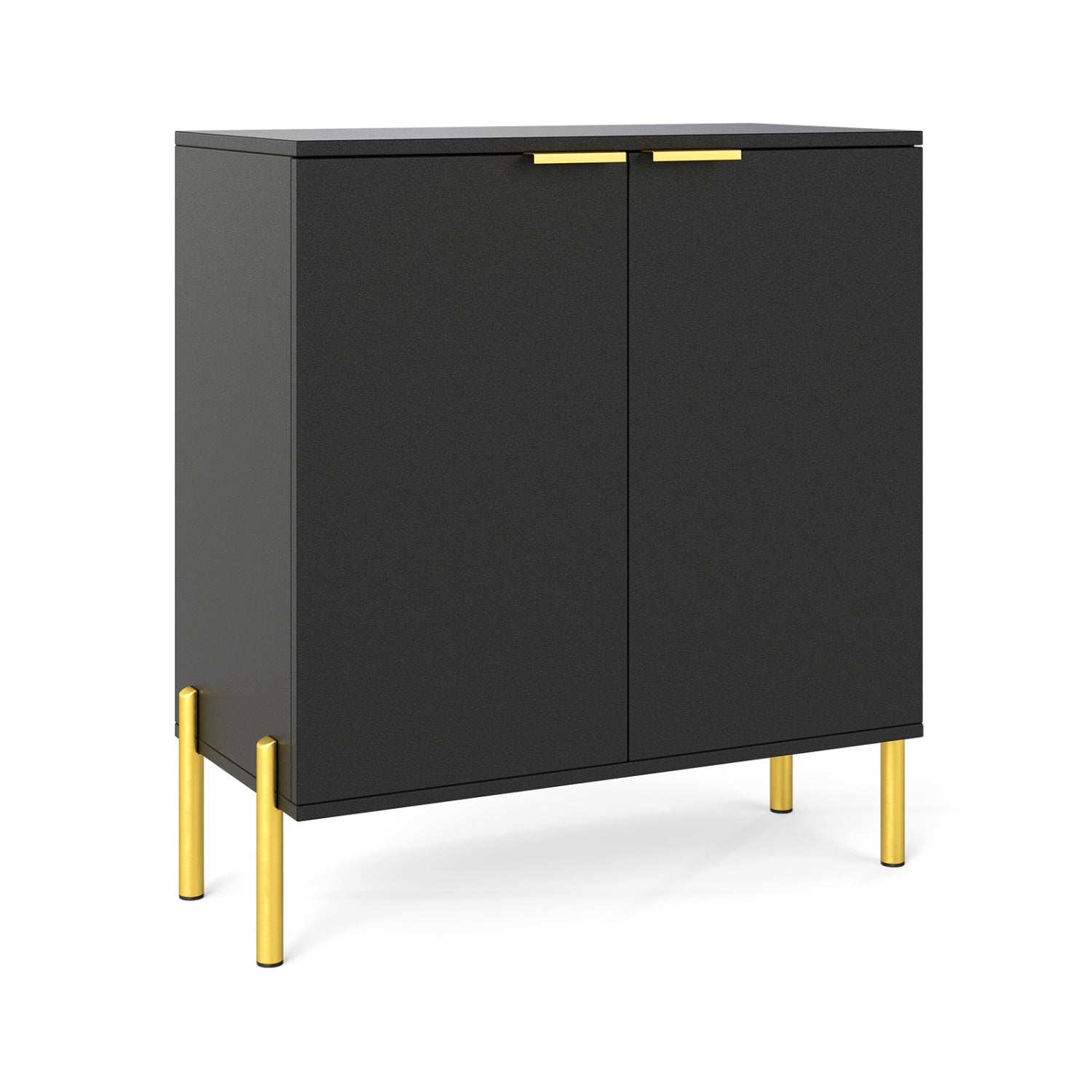 2-Door Buffet Cabinet With Shelf, Metal Legs, Black Sideboards Cabinets & Buffets at Gallery Canada