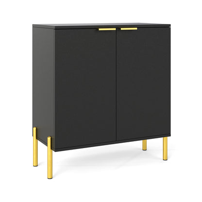 2-Door Buffet Cabinet With Shelf, Metal Legs, Black Sideboards Cabinets & Buffets at Gallery Canada